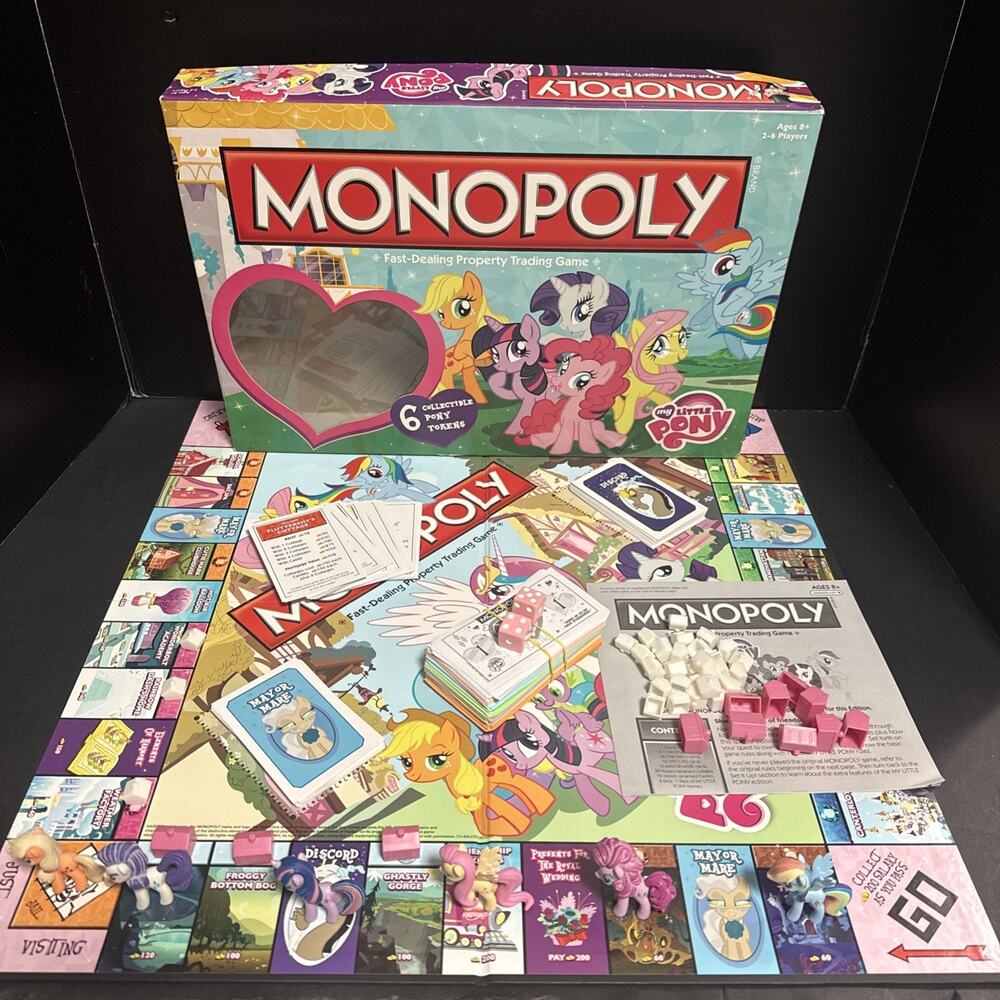 Monopoly My Little Pony Friendship Collector's Edition Game Hasbro 99% Complete